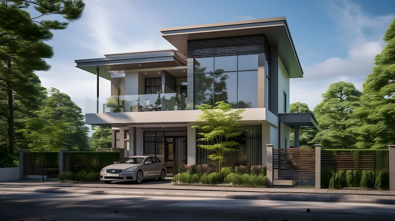 Desain Rumah Minimalis 2 Lantai dengan Garasi.webp